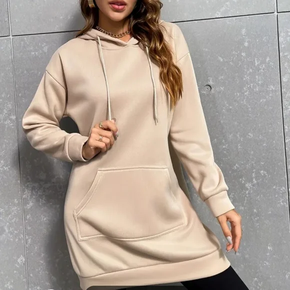 New apricot oversized sweatshirt with hood size large - Picture 8 of 11